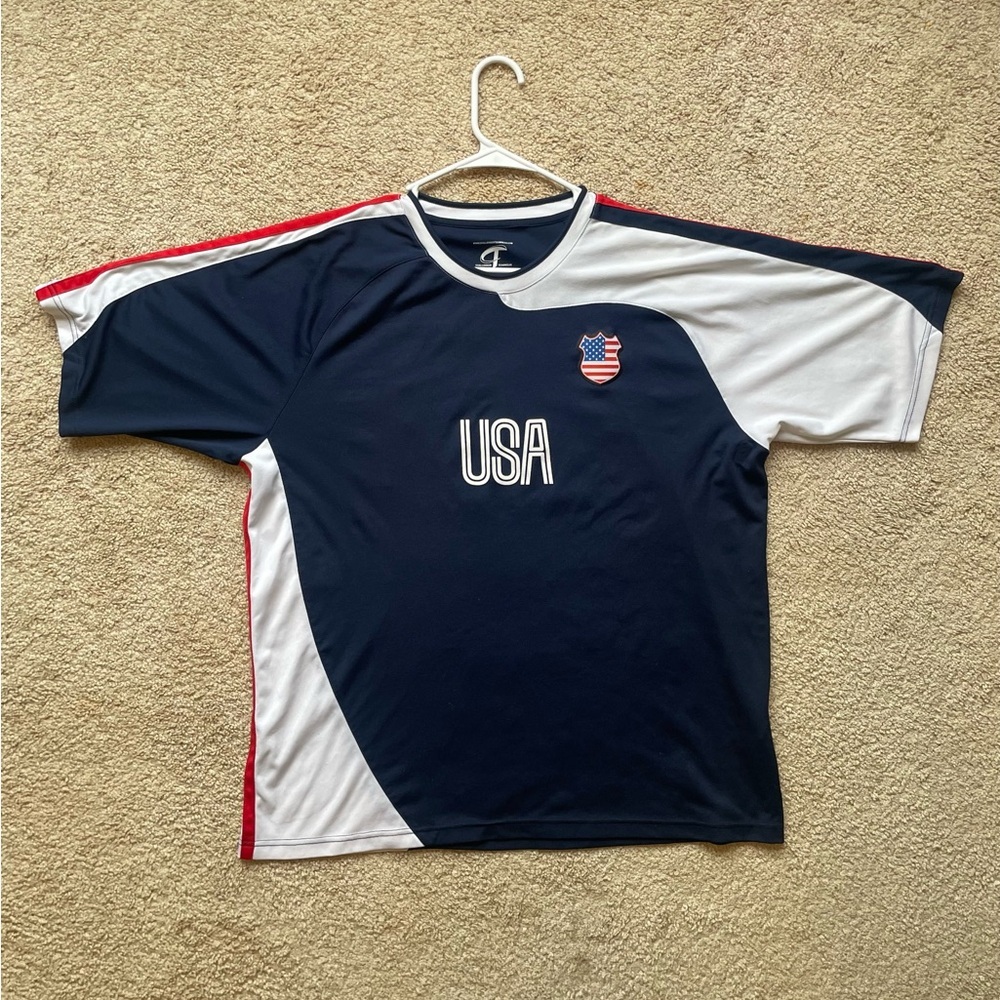 Challenger Teamwear USA Athletic Jersey Size L 100% Polyester Patriotic #23